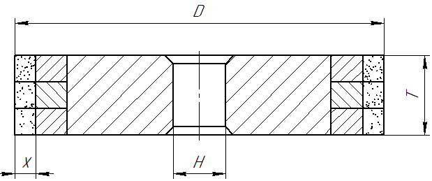 Круг алмазный шлифовальный сборный 1A1, 1А1 на органических связках