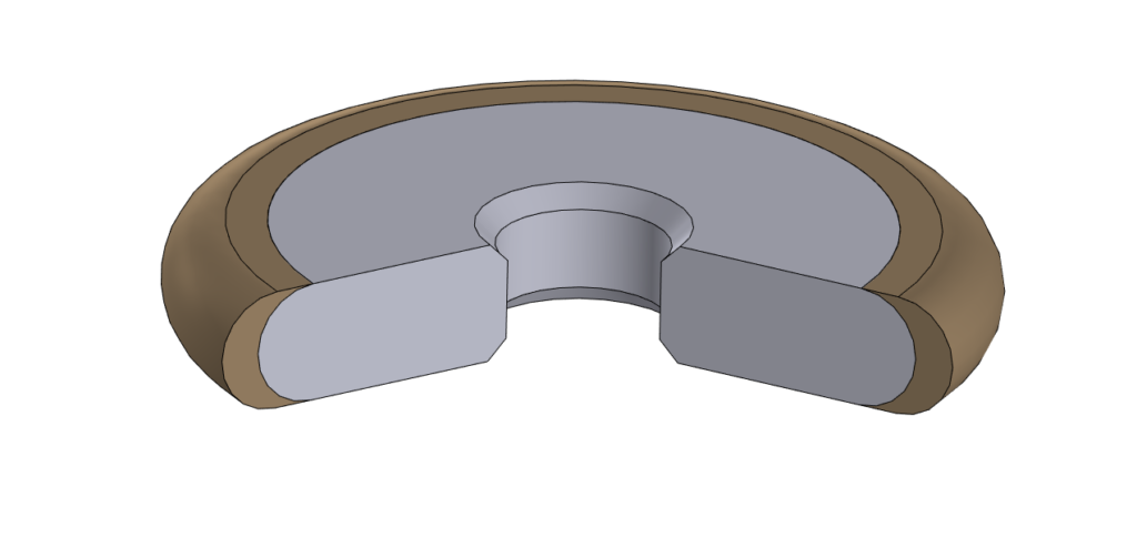 Круг алмазный шлифовальный радиусный 1FF1 на металлической связке